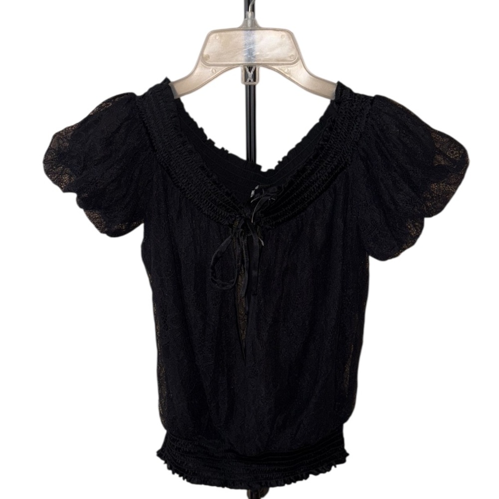 Bebe Black Lace Top